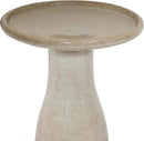 Sunnydaze 21" H Ceramic Bird Bath for Outside - Hand-Painted Outdoor Bird Bath Bowl, UV/Frost-Resistant Finish - Yam - Ribbed Pedestal by GreenHaven Gardens