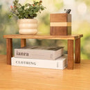 Acacia Wooden Desktop Organizer Shelf Kitchen Cabinet and Counter Riser Display Shelf for Top of Desk Home Office Bathroom Coffee Table Display Stand by CozyNest Decor