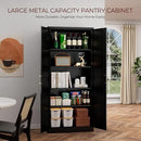 71" Tall Metal Pantry Cabinet, Black Kitchen Pantry Storage Cabinet with 4 Adjustable Shelves and Gold Handles, Cupboard for Kitchen, Dining Room, Living Room, Bathroom by CozyNest Decor