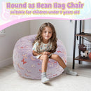 COMAX Kids Bean Bag Chair Turn into Beanbag Bed, Toddler Bean Chair for Girl Boy Sleeping, Lazy Children Bean Bags with Filler, Convertible Child Floor Mattress, Purple Butterfly by TinyTreasures Baby Boutique