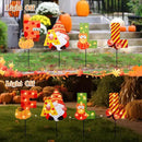 WONDER GARDEN Fall Yard Stakes Yard Signs, 4 Pack Metal Thanksgiving Lighted Garden Stakes, Gnome Sign with LED Lights for Harvest,Outdoor, Lawn,Farmhouse Decorations by CozyNest Decor