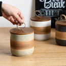 Small Ceramic Jar with Lid, Coffee Canister Coffee Container Kitchen Food Storage Jars for Spice Sugar Tea Bag, Stackable Decorative Jars for Countertop, 5oz by CozyNest Decor