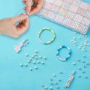 1400pcs Letter Beads, 4x7 mm Acrylic Alphabet Beads, Beads for Jewelry and Bracelet Making, in 28 Grid Box (White and Colorful) by TinyTreasures Baby Boutique