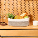 Small Storage Baskets for Organizing | Closet Organizer Bins | Shelf Toy Basket | Woven Rope Baskets | Cube Decorative Box | Shallow Basket | 11.5x7.5x4.7” | 3 Packs White Brown by GreenHaven Gardens