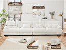 Modular Sectional Sofa Cloud Couch 4-Seater Deep Seat Sofa Couch, Oversized Couch Bed Sectional Couch with Round Bolster Armrests 6 Pillows, Modern Sofa Chair Comfy Couch(White) by CozyNest Decor