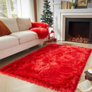 AMTOVO Faux Fur Sheepskin Rug for Living Room, 4 x 6 ft Red Fluffy Area Rug for Bedroom, Playroom, Luxury Room Decor, Rectangle by CozyNest Decor