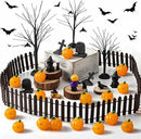 Wesiti 30 Pcs Halloween Village Accessories Set Miniature Halloween Figurines Village Trees Cat Pumpkin Tombstones Figurine Horror Miniature Accessories for Garden Decor by CozyNest Decor