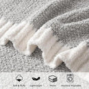 MIULEE Super Soft Throw Blanket for Couch, Light Grey Cozy Fluffy Warm Blankets Lightweight Knit Throw Blankets for Sofa, Bed, Chair, Living Room, Camping, Picnic, 60 x 80 inch by CozyNest Decor