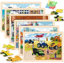Wooden Puzzles for Kids Age 3 4 5 Year Old, 6 Pack 60 Pcs Toddler Jigsaw Puzzles for Girl Boy Animals Space Activities Preschool Learning Educational Birthday Gift Travel Autistic Wooden Toys by TinyTreasures Baby Boutique