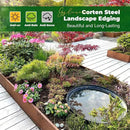 Cortens Steel Garden Metal Landscape Edging 40 inch with Top Bending Protection Pre-Rusted Cortens Steel Garden Edging 8 Inch Depth 90 Degree Bend 6 Pack for Lawn Yard (8 inch-90 Degree Bend, Rusted) by GreenHaven Gardens