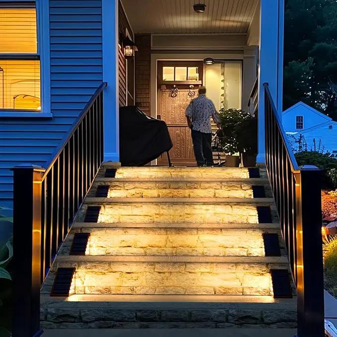 Solar Step Lights for Outside,12pack Solar Stair Lights Outdoor Waterproof IP67,Outdoor Deck Step Lights,Solar Outdoor Lights for Staircase,Patio,Front Step(Warm Brown), photo 5 of 6