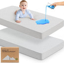 Waterproof Crib Mattress Protector Cover Fitted - 2-Pack Quiet Baby Crib Mattress Pad Sheets, 52" x 28" Soft Quilted Cotton Baby Sheet, Machine Washable, Easy Fit, Durable (Pearl Gray/Quin) by TinyTreasures Baby Boutique
