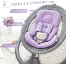 Infant Car Seat Insert for Newborn Girls Boys, Summer Mesh Baby Carseat Head Support with Strap Pads, Soft Reversible Baby Car Seat Insert Cushion Pad for Car Seat, Stroller, Bouncer, Swing, Purple by TinyTreasures Baby Boutique