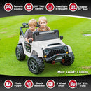 24V 2 Seater Ride On Truck with Remote Control 4WD Electric Car for Kids Ride On Car Battery Powered Ride On Toy Car with Music Player, LED Lights, Bluetooth, Rear Shock Absorber, White by TinyTreasures Baby Boutique