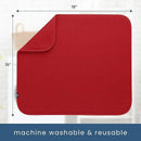 S&T INC. Dish Drying Mat, 16” x 18”, Absorbent Microfiber Kitchen Counter Mat, Dish Drying Pad for Dishes, Utensils, Pots and Pans, Large, Red by CozyNest Decor
