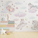 Unicorn Wall Decals by Lipastick - Vibrant Glitter Moon, Stars, Cloud Stickers for Girls Bedroom, Baby Nursery, Kids Room, Birthday Party Decor Art- Peel and Stick Gift Idea- XXL Size by TinyTreasures Baby Boutique