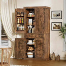 usikey 72” Kitchen Pantry Cabinet, Tall Storage Cabinet with 4 Doors and 1 Drawer, Freestanding Cupboard with 6 Hanging Shelves and Adjustable Shelves for Kitchen, Living Room, Rustic Brown by CozyNest Decor