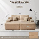 ovios 81" Oversized Sectional Double Lounge Chaise with Cloud Plush Sofa Bed, No Assembly Required, Fluffy Modern Sleeper Loveseat Chair for Indoor Living Room Bedroom Reading, Camel (Corduroy Fabric) by CozyNest Decor