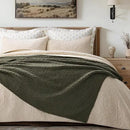 Chunky Chenille Knit Throw Blanket for Couch, Soft Luxurious Moss Stitch Blankets for Bed, Cozy Decorative Farmhouse Knitted Throws for Sofa, Olive Green, 50" x 60"