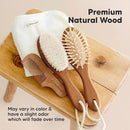 Baby Hair Brush and Comb Set for Newborn - Wooden Baby Hair Brush Set with Soft Goat Bristle, Baby Brush Set for Newborns,Baby Brush and Comb Set Girl, Boy,Toddler Cradle Cap Brush (Oval, Dark Walnut) by TinyTreasures Baby Boutique
