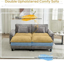 URRED Modular Sectional Sofa Comfy Cloud Couch, Modern Chenille Sofa Sleeper Deep Seat Couches with Ottoman/Pillows for Living Room (Gray, 82.6''- 2 Ottomans) by CozyNest Decor