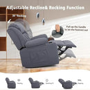 Rocker Swivel Recliner Chair for Adults, Overstuffed Large Manual Recliner Glider with Massage and Heat, Comfy Soft Fabric Living Room Reclining Sofa Chair(Technical Grey) by CozyNest Decor