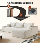 108" Sectional Couches for Living Room Modern Modular Sofa with L-Shape Couchs Upholstered Boneless Couch Deep Seat Sectional Couch with Chaise (White, Right Facing Chaise+2Seaters) by CozyNest Decor