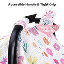 Rquite Muslin Car Seat Cover Baby, Carseat Covers Baby Girl Boy, Breathable Lightweight Infant Car Seat Cover, Baby Carrier Cover Car Seat Canopy Stroller Sun Shade for Summer & Hot Day, Universal Fit by TinyTreasures Baby Boutique