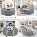 3FT Bean Bag Chair, Comfy Bean Bag Chairs with Memory Foam Filled, Fluffy Beanbag Sofa with Dutch Velvet Cover, Round BeanBag Chairs for Living Room, Playroom - Light Grey by TinyTreasures Baby Boutique