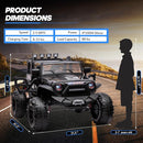 24V 9Ah Ride on Toy for Big Kids, 4WD 2 Seater Ride on Car Truck with Remote Control, 4x200W Motor - Black by TinyTreasures Baby Boutique