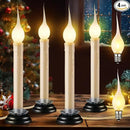 Enhon 4 Pack Rustic Country Candle Lights with Replacement Silicone Bulb, C7 0.6W Electric LED Christmas Window Candles Plug in, UL Certification Warm White Candlestick Lamp, 5 FT Cord, On/Off Switch by GreenHaven Gardens