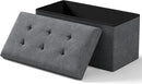 Storage Ottoman Bench, Folding Ottoman Foot Rest, 15 x 30 x 15 Inches, End of Bed Bench,Storage Chest, for Living Room, Bedroom, Hallway, Entryway, Dark Gray by CozyNest Decor