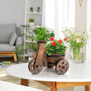 Adnee 2 Pcs Wooden Barrel Tricycle Planter-Rustic Cart Garden Planter Pot-Decorative Raised Barrel Wagon Planter for Indoor Decor Outdoor Patio Lawn Garden Backyard by GreenHaven Gardens