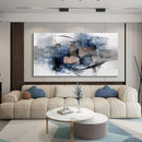 Mofutinpo Canvas Wall Art for Living Room, Bedroom, Office - Large Wall Art Decor - Abstract Wall Art - Modern Black and White Paintings,Blue and Grey Wall Decor, Artwork and Pictures for Wall 24×48 by CozyNest Decor