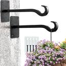 Qiang Ni Bird Feeder Hanger: 8-Inch Wall-Mounted Plant Bracket Outdoor - 2 Pieces Black Plant Hooks for Hanging Flower Baskets by GreenHaven Gardens