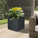 SUNNYPARK Set of 2 Large Square Planter with Removable Liner, All-Weather PE Rattan Modern Planters Indoor Outdoor Flower Plant Pots Garden Box Patio Yard Front Porch Deck by CozyNest Decor