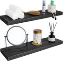 BGMG Wood Floating Shelves for Wall 30 inch Set of 2,Black Floating Shelves,Solid Wood Wall Mount Shelves for Bathroom Living Room Bedroom Kitchen Farmhouse -30x 6.7 x1.25 inch by CozyNest Decor