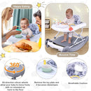 Foldable Baby 5-in-1 Activity Walker - Rocker, Activity Center, Bouncer, Seat, Push Walker - Adjustable Speed Rear Wheels and Height Toys Ages 6-18 Months (Grey) by TinyTreasures Baby Boutique