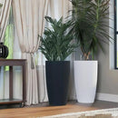 2Pack 22" High Modern Plant Pots Planter-Self-Watering Indoor/Outdoor Planting with Drain Holes, Water Level Monitor, Inner Bucket for Front Porch Patio, Brown Rattan Conical by CozyNest Decor
