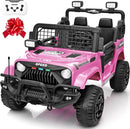 2 Seater Ride On Car Truck with Remote Control XL, Kids 24V Battery Powered Electric Vihicle w/21 in Seat, 3 Speeds, 2WD/4WD Switichable, Shock Absorbers,Bluetooth, Flower, Gift Choice by TinyTreasures Baby Boutique