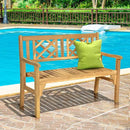 Giantex 4 Ft Foldable Outdoor Bench, Acacia Wood Outside Loveseat with Curved Backrest and Armrest, 705Lbs Weight Capacity, Garden Bench for Patio, Park, Porch, Balcony by GreenHaven Gardens