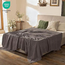 PHF Cooling Waffle Blanket King Size, Lightweight 60% Rayon Derived from Bamboo & 40% Cotton Breathable Blanket for Hot Sleepers, Soft and Luxury for Bed Couch and Sofa, 104"x90", Dark Grey by CozyNest Decor
