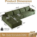 108" Sectional Couches for Living Room Modern Modular Sofa with L-Shape Couchs Upholstered Boneless Couch Deep Seat Sectional Couch with Chaise (Green, Left Facing Chaise+3Seaters) by CozyNest Decor