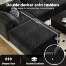 LoveSeat Cloud Couch Modular Sectional Sofa for Living Room,Modern Sofa with Deep Seat，2 Seater Boneless Couch with Ottoman,Comfy Upholstered Couches for Apartment, Studio, Office,Bedroom，Black by CozyNest Decor