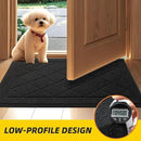 JSEI Dirt Trapper Door Mat 32"x48", Non-Slip Washable Entryway Mats, Dog Door Mat, Stain Resistant and Absorbent Floor Mats, Low Profile Welcome Mat for Front Back Door, Black by CozyNest Decor