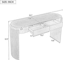 55" Sofa Table with Oval Top and 2 Drawers, Entryway Console Table with Fluted Design for Hallway,Foyer,Entry and Living Room (Fully Assembled-Black) by CozyNest Decor