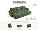 Oversized Modular Sofa Comfy Cloud Couch with Storage, Extra Deep Plush Sectional Sofa Set for Living Room, Covers Washable, Chenille, Olar (Green, 6-Seater with 3 Ottomans, Sleeper) by CozyNest Decor