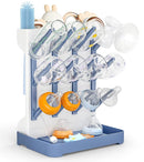 GoMaihe Baby Bottle Drying Rack: Space Saving Vertical Bottle Dryer Holder - Baby Accessories Storage Stand Organize Brushes Pacifiers on Countertop - BPA-Free - Blue by TinyTreasures Baby Boutique