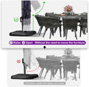 PURPLE LEAF 11.5' X 11.5' Telescopic Patio Umbrella Outdoor Cantilever Umbrella Square Up Down Lifting Offset Umbrella with 360-degree Rotation for Garden Deck Pool Patio Navy by GreenHaven Gardens
