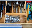 7 Pcs Adjustable Bamboo Drawer Dividers Expandable Drawer Organizers Cutlery Tray Spring Separators Organization for Kitchen Bedroom Bathroom Dresser Office by CozyNest Decor